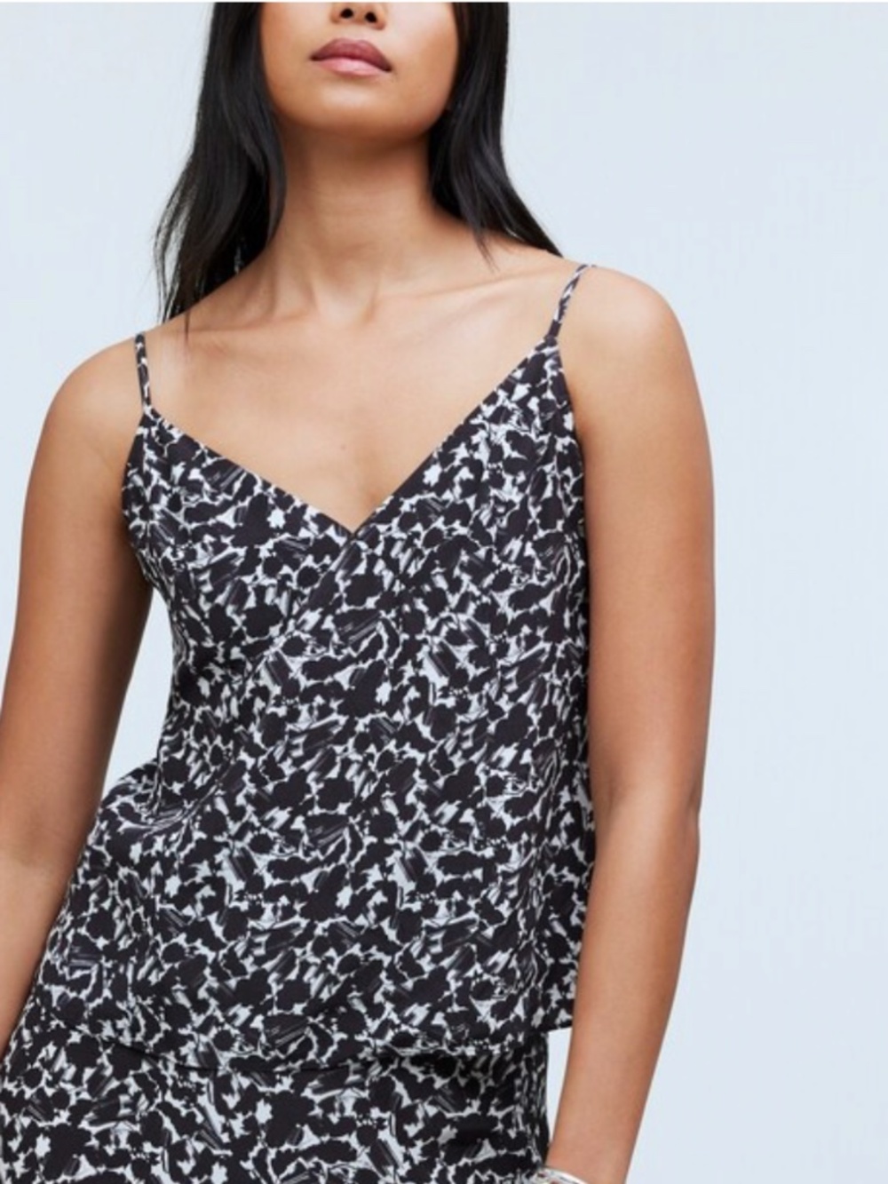 Madewell V-Neck Cami in Floral Crepe